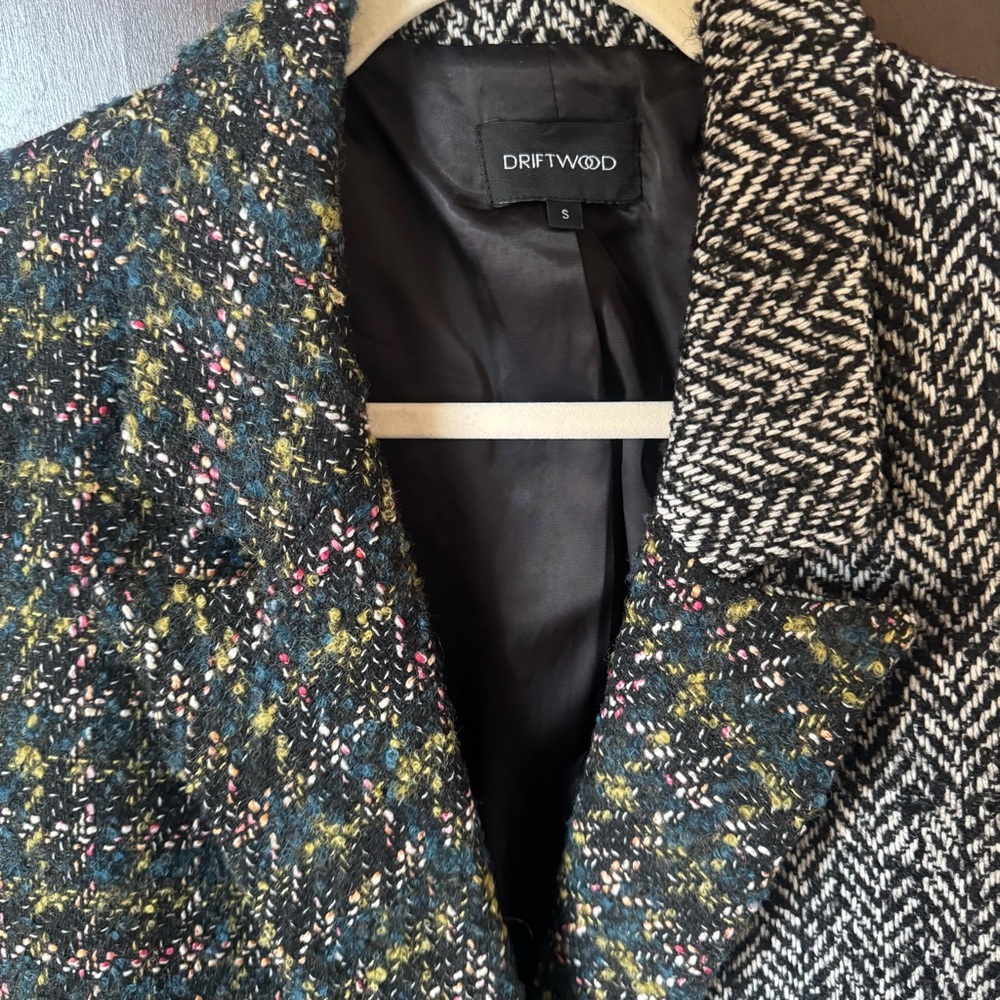 Driftwood Anthropologie Relaxed Plaid Blazer, Size Small - Picture 10 of 14